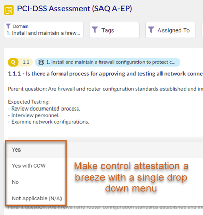 Assessment for PCI DSS standards